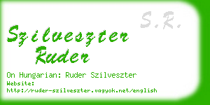 szilveszter ruder business card